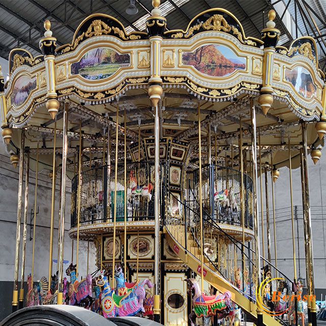 Park Carnival Rides Crown Double-deck Merry Go Round