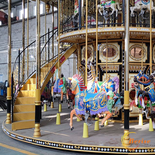 Park Carnival Rides Crown Double-deck Merry Go Round