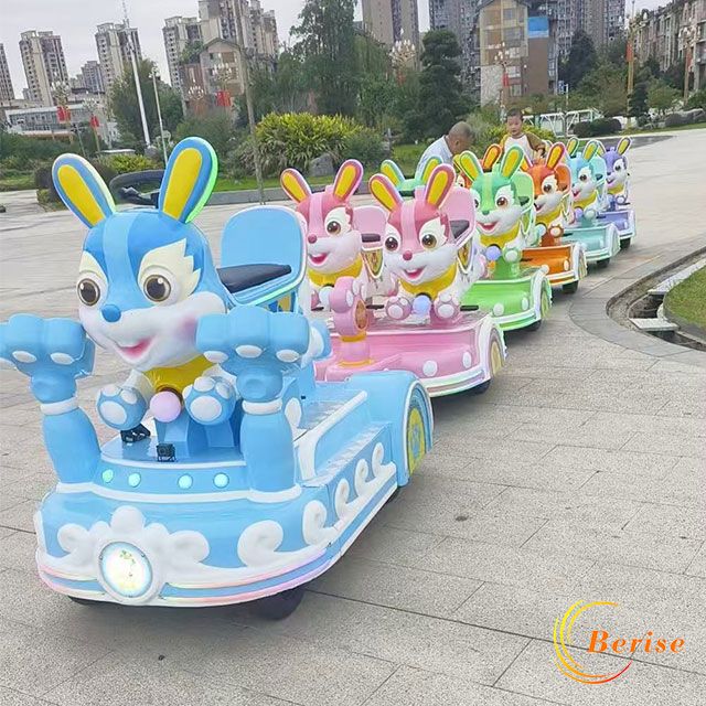 Cartoon Rabbit style electric train sightseeing trackless train