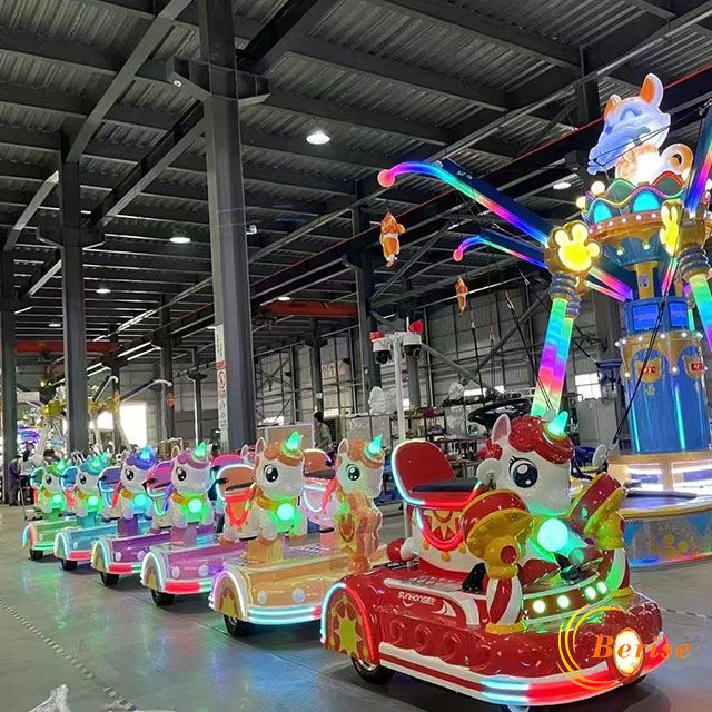 Unicorn style kids train electric animal style trackless train rides