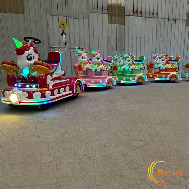Unicorn style kids train electric animal style trackless train rides