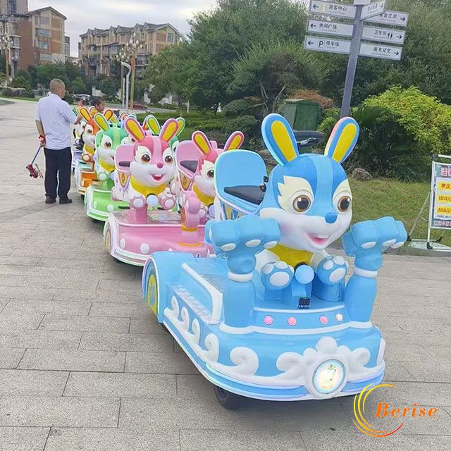 Cartoon Rabbit style electric train sightseeing trackless train