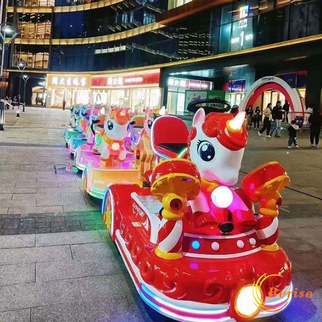 Unicorn style kids train electric animal style trackless train rides